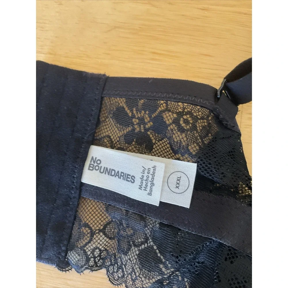 NWT No Boundaries Contour Lace Wirefree w/Removable‎ Pads Bralettes Black 3XL